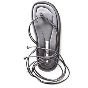 ZARA PADDED INSOLE TIED SANDALS